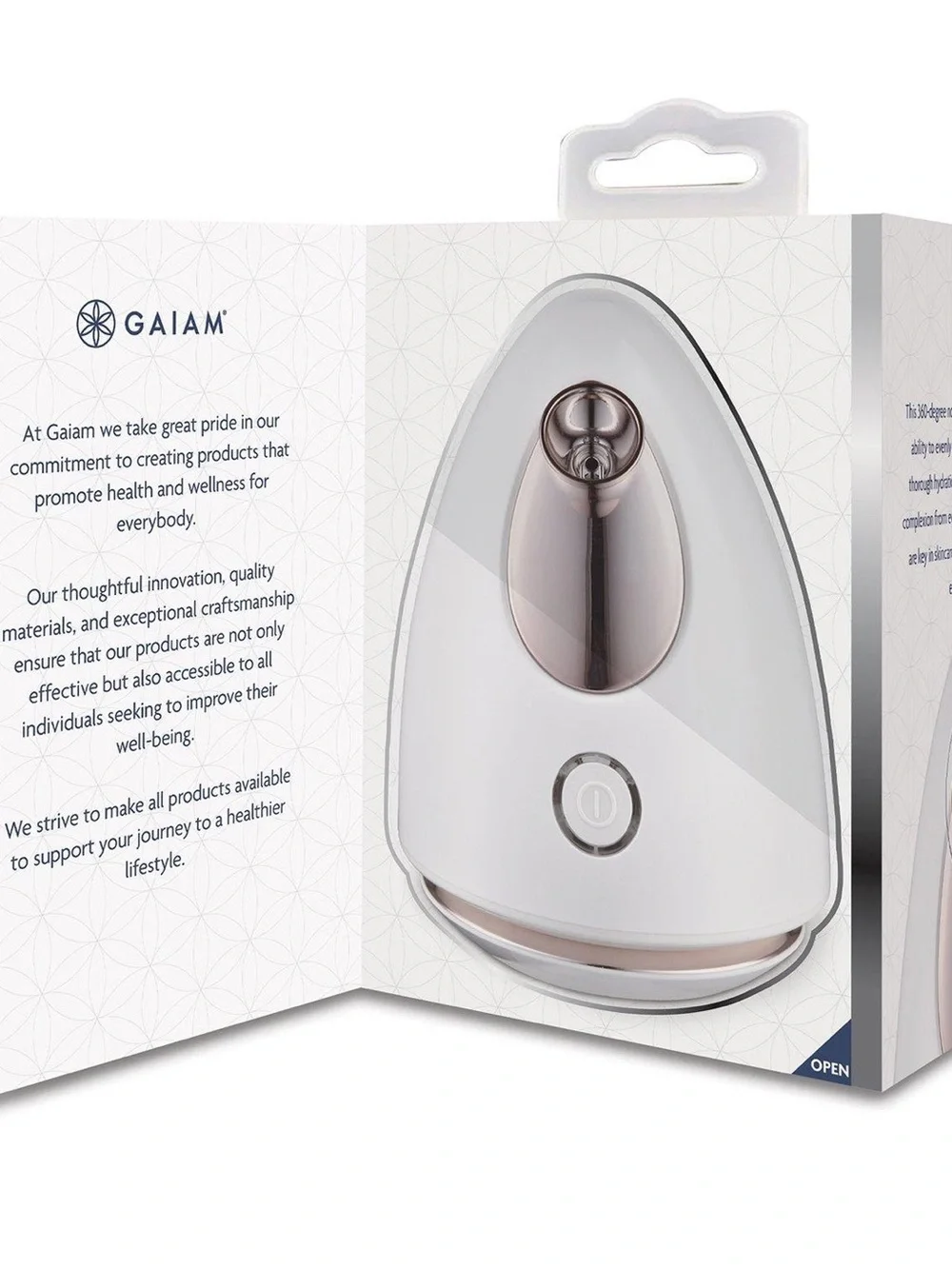 Gaiam White Facial Steamer with Nano Ionic 360 Rotatable Nozzle